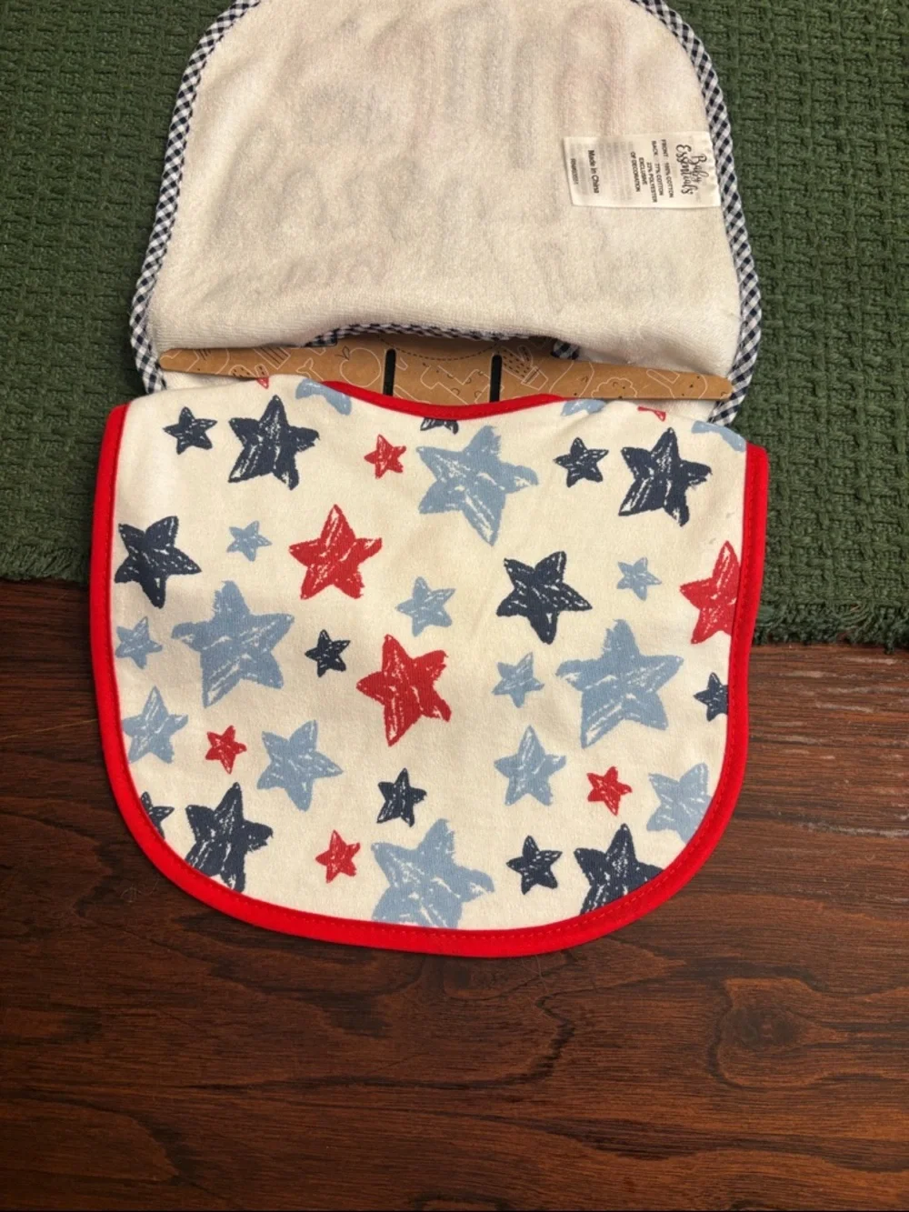 Baby Essentials Red, White & Blue 'My First 4th of July' Bib Set